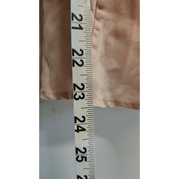 Vintage Silkscreen Large 100% Silk Heart Print Pink Lace Strap Women's Camisole - Picture 5 of 6